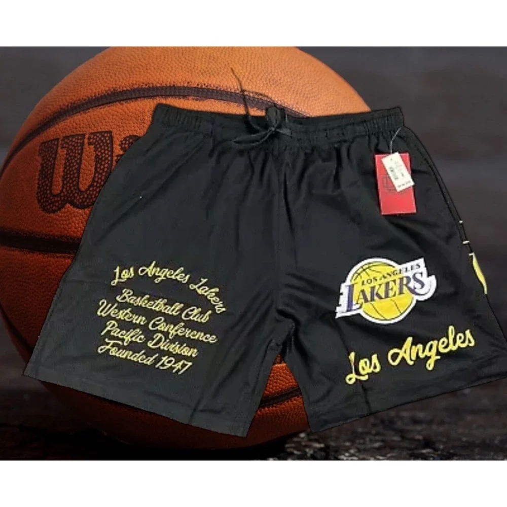 NWT Ultra Game NBA‎ Lakers Mesh Shorts Men's L Purple Yellow Basketball Fan